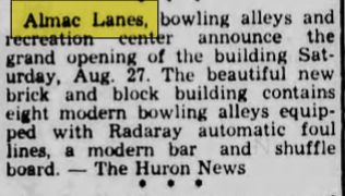 Almac Lanes - Sept 1949 Opening Article